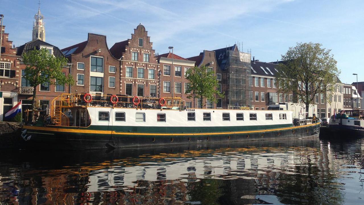 Luxe Barge in Haarlem, river Spaarne